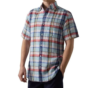 Morgan Plaid Linen Short Sleeve Shirt