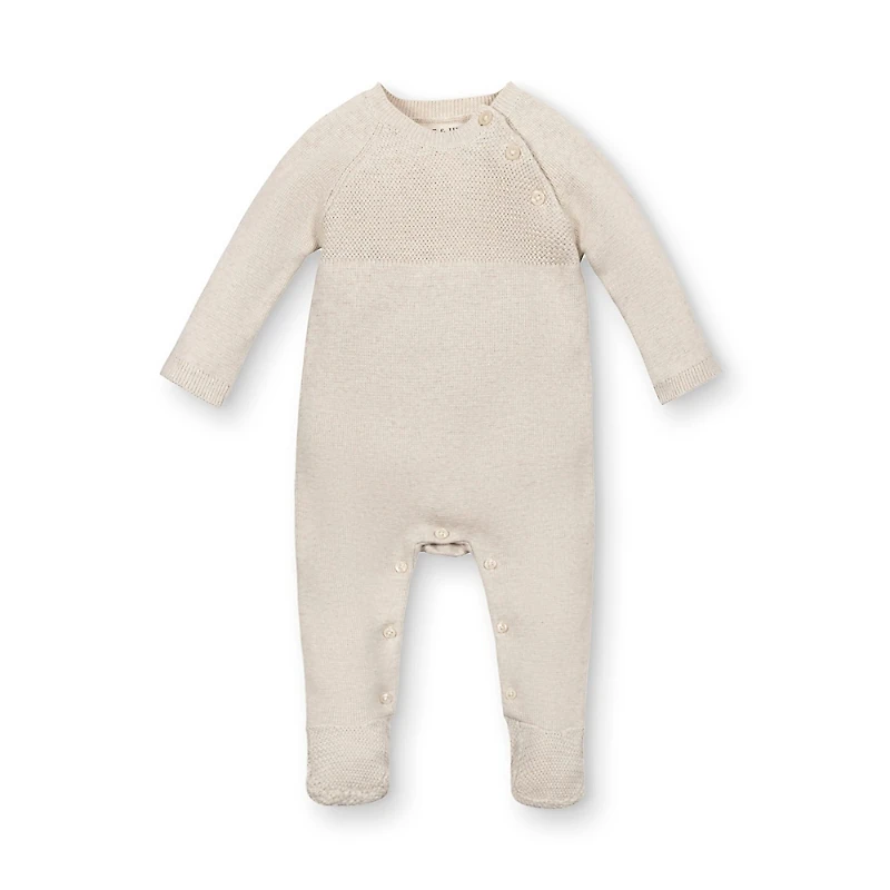 Hope & Henry Unisex Organic Raglan Footed Sweater Romper - Baby