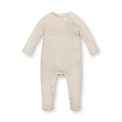 Hope & Henry Unisex Organic Raglan Footed Sweater Romper - Baby