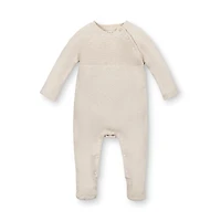 Hope & Henry Unisex Organic Raglan Footed Sweater Romper - Baby