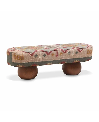 Rizi Textured Wool Upholstered Bench