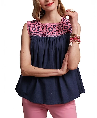 Frances Valentine Jess Top Floral Embroidery