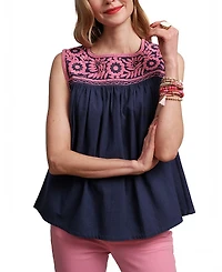 Frances Valentine Jess Top Floral Embroidery