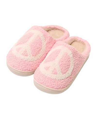 Malibu Sugar Girls' Plush Peace Slippers