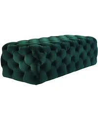 Kaylee Velvet Ottoman in Green