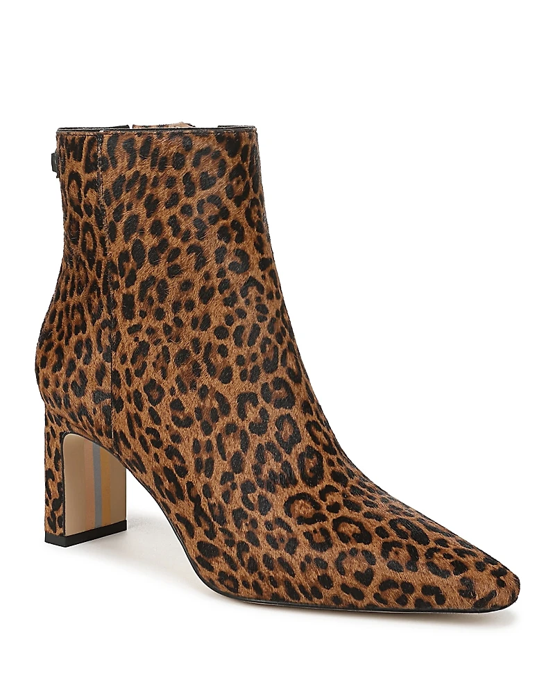 Sam Edelman Women's Saige Animal Print Calf Hair Ankle Boots