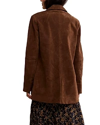 Paper Cut Faux Suede Blazer