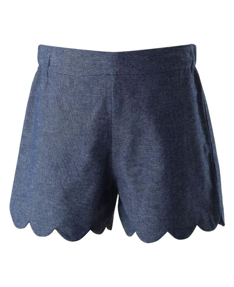 Girls' Chambray Scalloped Top and Short Set - Little Kid, Big Kid