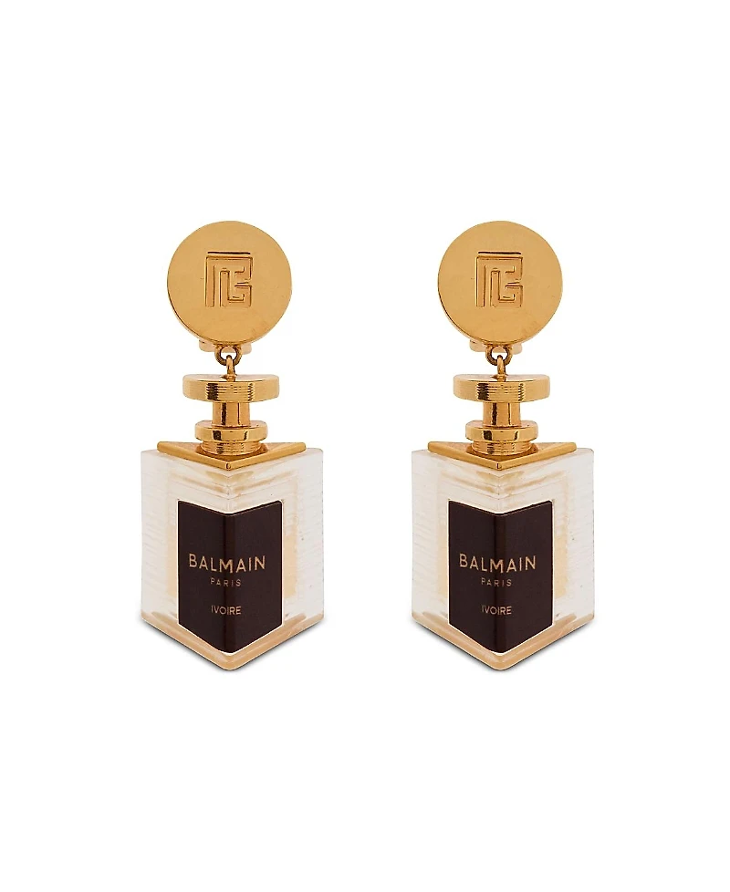 Balmain Brass Perfume Earrings