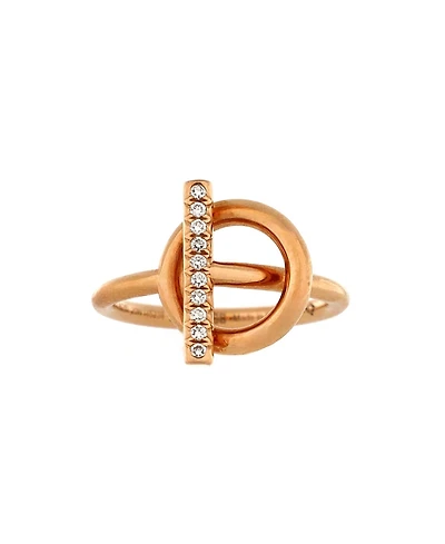 Pre-Owned Hermes Small Echappee Ring 18K Rose Gold and Diamonds