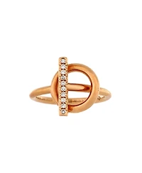 Pre-Owned Hermes Small Echappee Ring 18K Rose Gold and Diamonds
