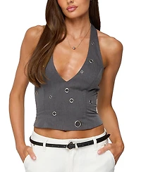 Edikted Sakura Grommet Halter Top