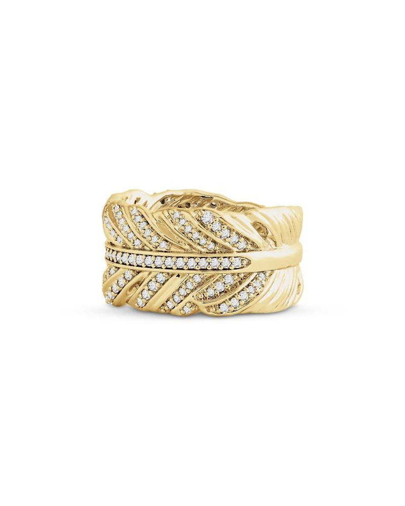 Feather Pavé Ring