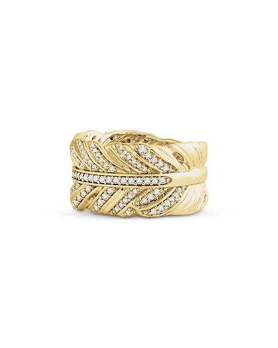 Feather Pavé Ring