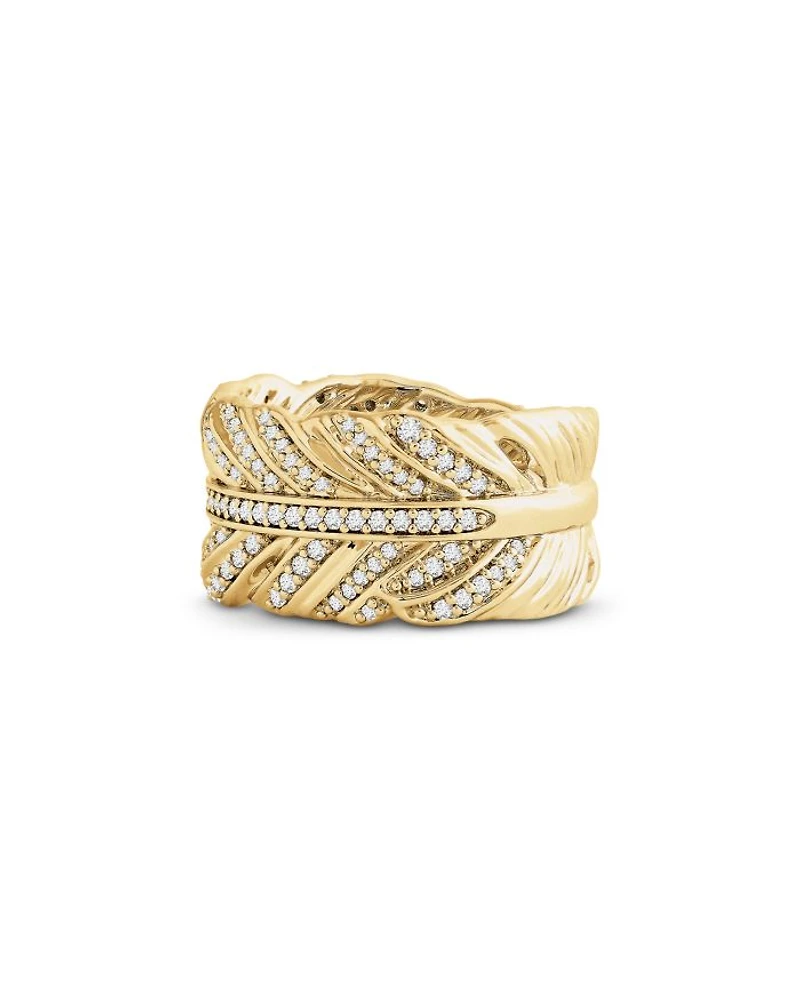 Feather Pavé Ring