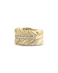 Feather Pavé Ring