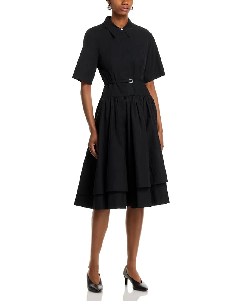 Short Sleeve Belted Dress