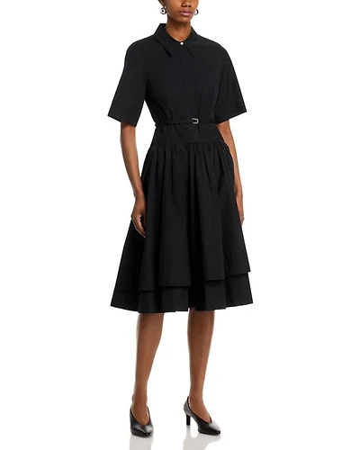 Short Sleeve Belted Dress