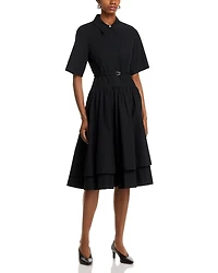 Short Sleeve Belted Dress