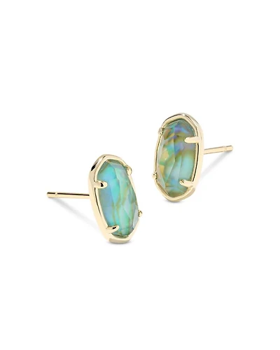 Grayson Stone Stud Earrings 14K Gold Plated