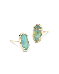 Grayson Stone Stud Earrings 14K Gold Plated