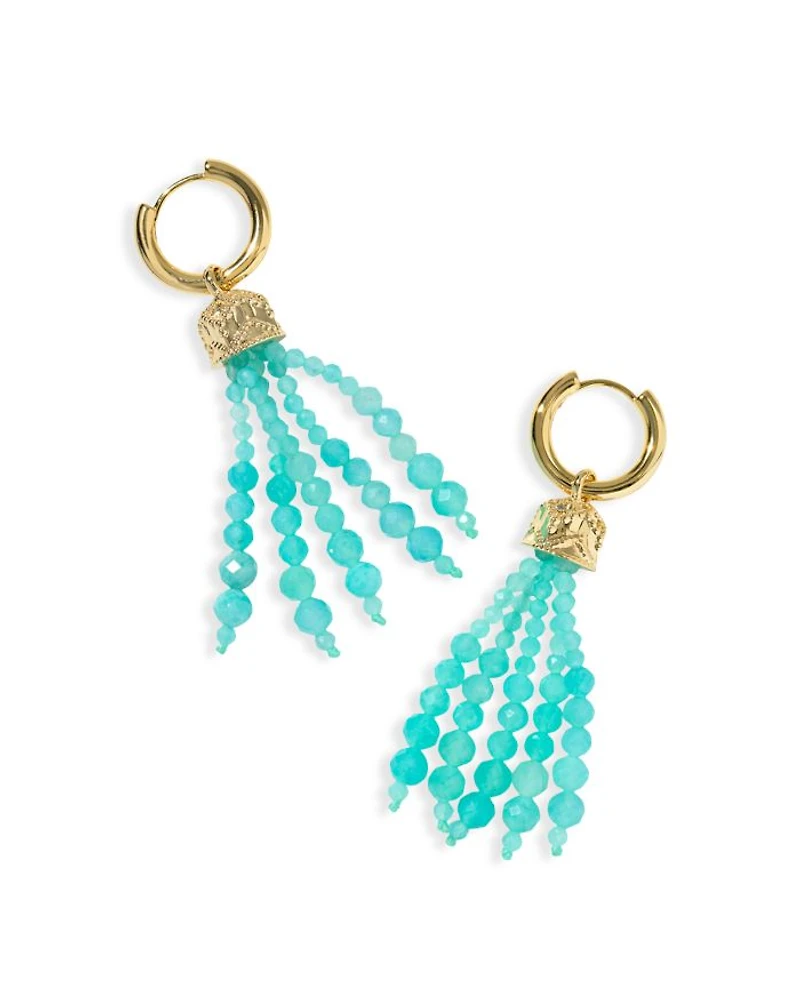 Sylvia Teal Amazonite Huggie Earrings