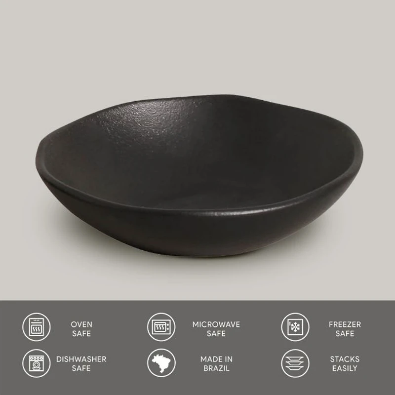Matte Black Cereal Bowls, Set of 4