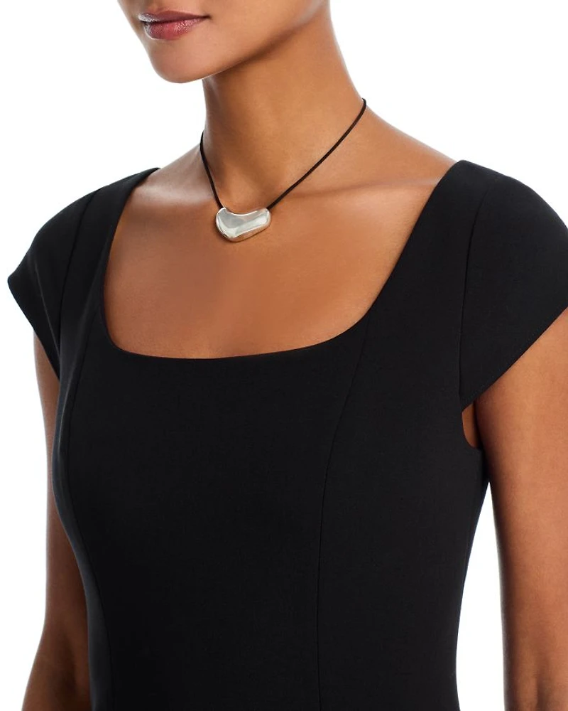 Azra Twill Cap Sleeve Mini Dress