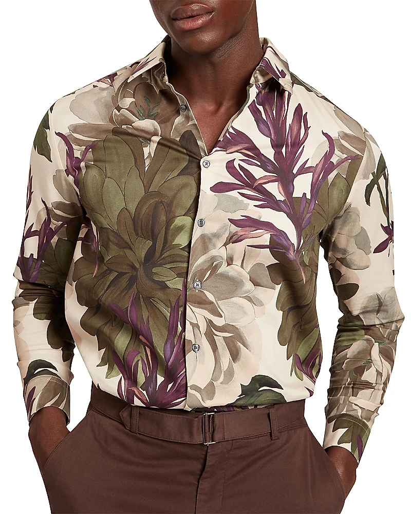 Ted Baker Wetherb Bold Bloom Print Regular Fit Shirt