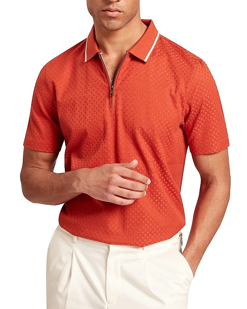 Ted Baker Cophen T Texture Zip Neck Polo Shirt