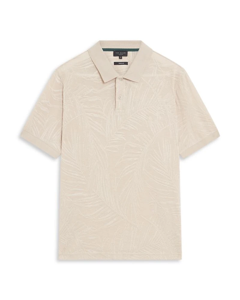 Edwine Jacquard Leaf Print Polo Shirt