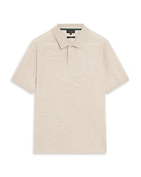 Edwine Jacquard Leaf Print Polo Shirt