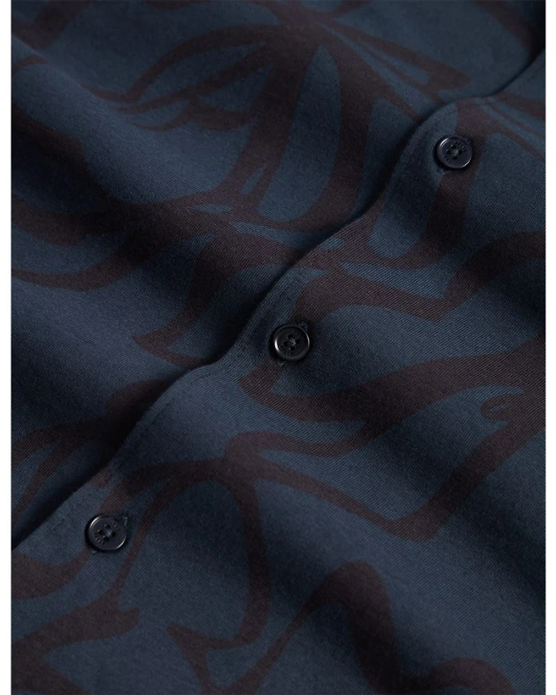 Claub Printed Jersey Button Down Shirt