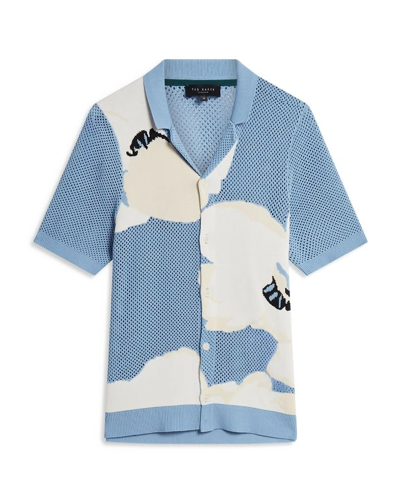 Gillspi Floral Graphic Pointelle Knit Shirt