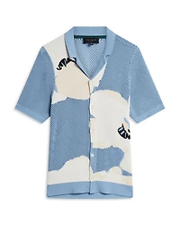 Gillspi Floral Graphic Pointelle Knit Shirt