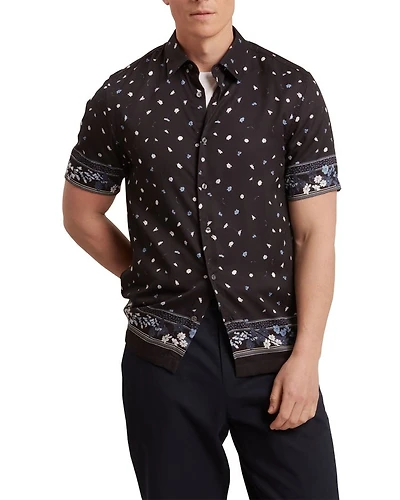 Wold Floral Scarf Print Shirt