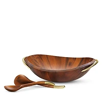 Braid Gold Salad Bowl & Servers