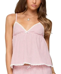 Edikted Danna Pinstripe Babydoll Tank Top