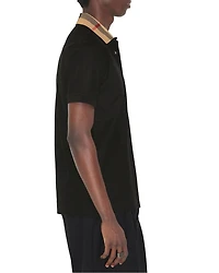 Cody Cotton Piqué Check Collar Slim Fit Polo Shirt