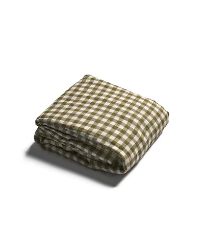 Gingham Linen Duvet Cover, King