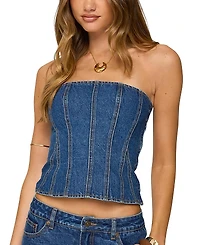 Edikted Camelia Strapless Denim Corset