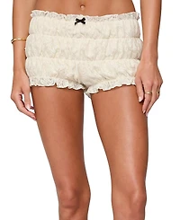 Edikted Este Textured Lace Scrunch Shorts