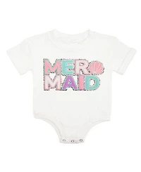 Sweet Wink Girls' Mermaid Patch Short Sleeve Romper - Baby