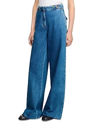 Sandro Mid Rise Wide Leg Jeans
