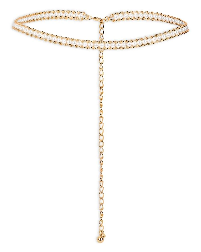 Imitation Pearl Chain Belt