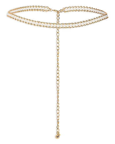 Ettika Imitation Pearl Chain Belt