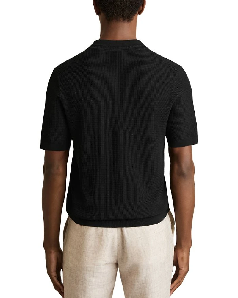 Textured Quarter Zip Polo Shirt