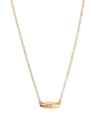 Ettika Baguette Crystal Oval Dome Simple Pendant Necklace