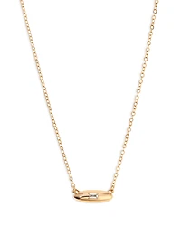 Ettika Baguette Crystal Oval Dome Simple Pendant Necklace