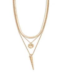 Saint Tropez Cubic Zirconia Shell Layered Pendant Necklace, 17"